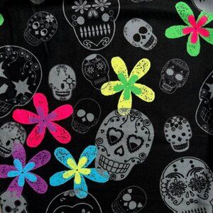 Neon Floral Skull Soft Leggings